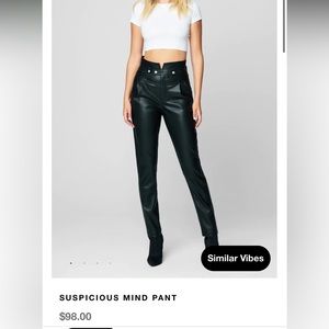 NWT BlankNYC vegan leather “ Suspicious Mind” pant size 31 BLACK